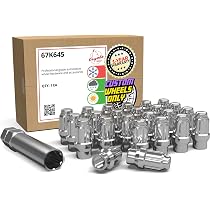 X AUTOHAUX - Lot 4 Écrous Roue M12x1.5 Chrome Bulge Acorn Siège Cône 60° Pour Voiture