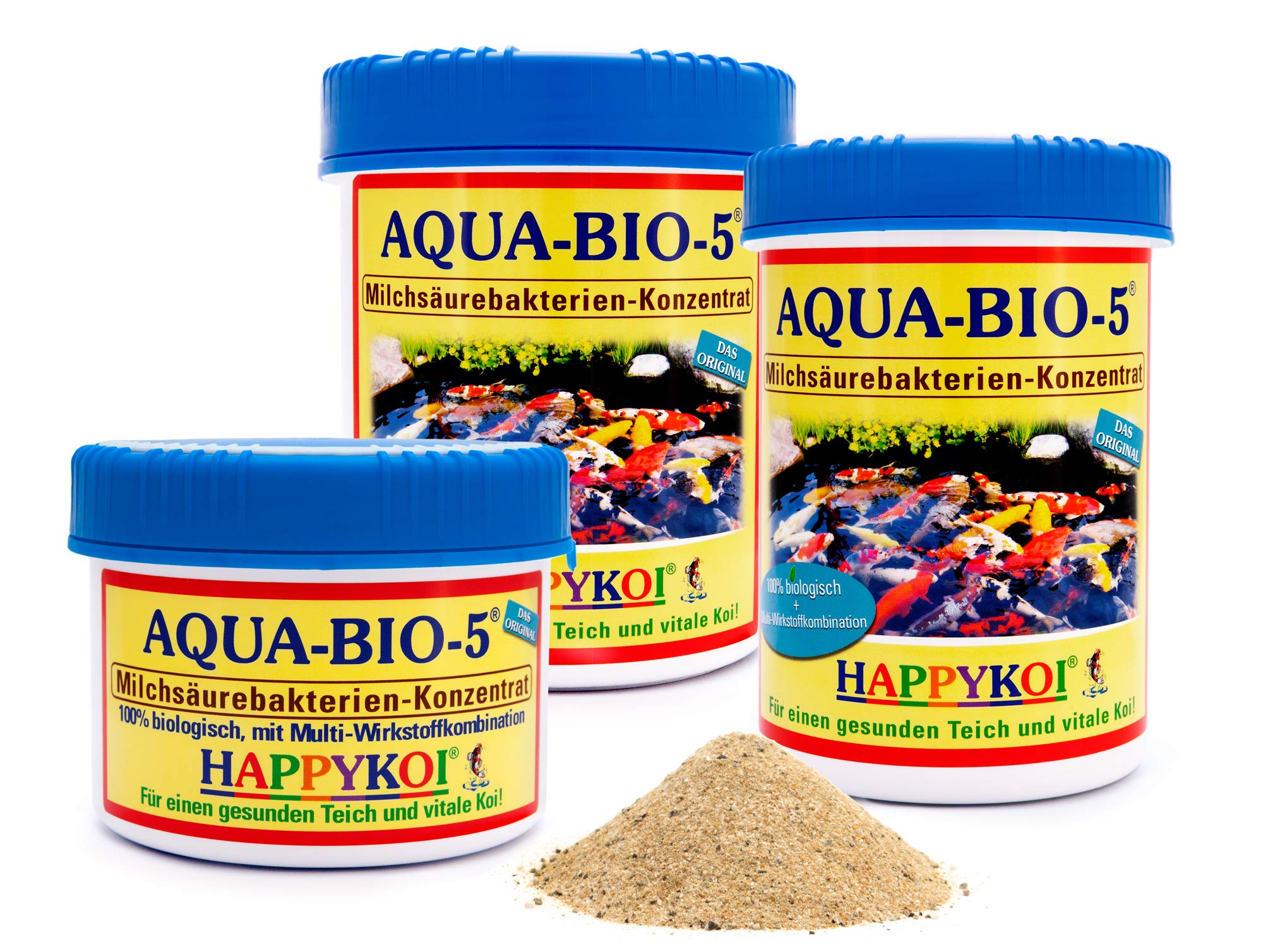 Happykoi Aqua Bio 5 Lactic Acid Bacteria Powder, Probiotic Filter Bacteria for Koi Pond and Garden Pond, Promotes Nitrification, Breaks Down Algae and Sludge Complete Protection for the Koi and the Pond
