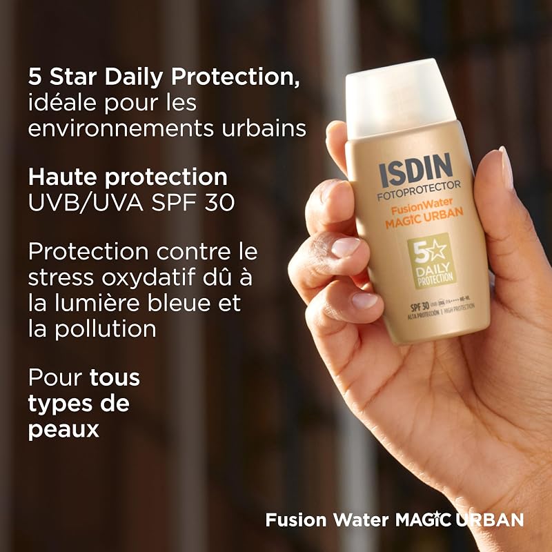 Fusion Water MAGIC Urban SPF 30 (50 ml) | Crème Solaire Visage à Action Anti-Pollution pour Environnements Urbains | Texture Ultra-Légère | Usage Quotidien