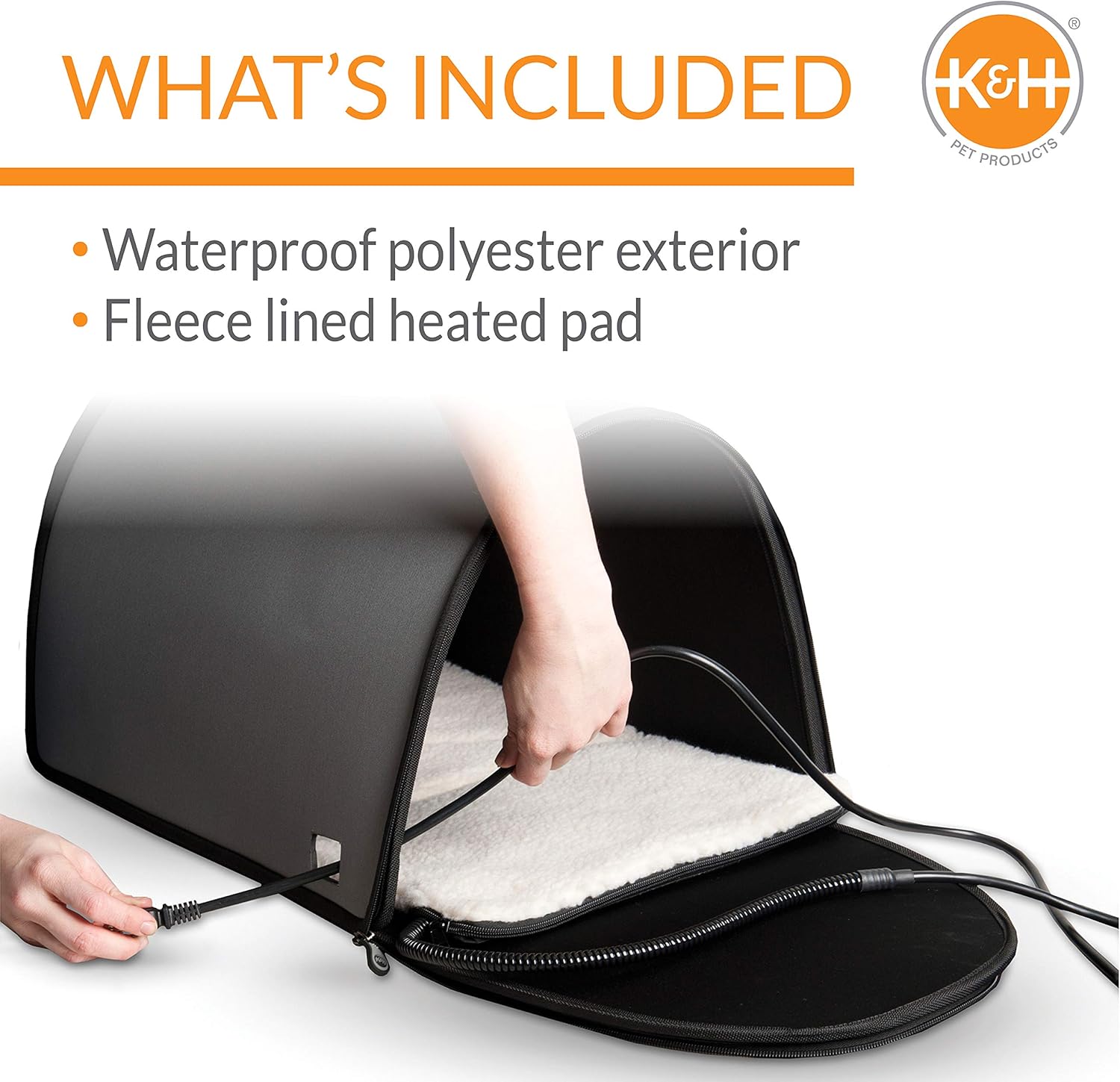 K&H Pet Products Mod Thermo-Kitty Heated Shelter Gray 21" x 14" x 13" 25W Great for Outdoor Cats : Pet Supplies