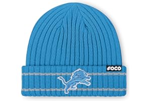 FOCO NFL Mens NFL Team Logo Ribbed Beanie Hat