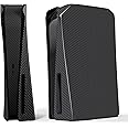 eXtremeRate eXcover Graphite Carbon Fiber Patterned Top Bottom Cover Compatible with ps5 Console Disc Edition, Replacement Faceplate Backplate Shell Skin Compatible with ps5 Console Disc Version