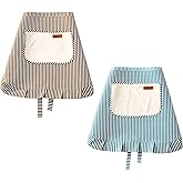 Nebesheii Kitchen Cooking Apron with Pockets, Cotton Striped Waist Apron, Stylish and Cute Half Apron for Restaurant