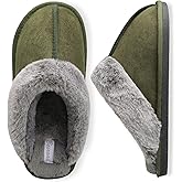 Besroad Mens Slippers Memory Foam House Slippers Warm Fuzzy Bedroom Slide House Shoes Indoor Outdoor Scuff