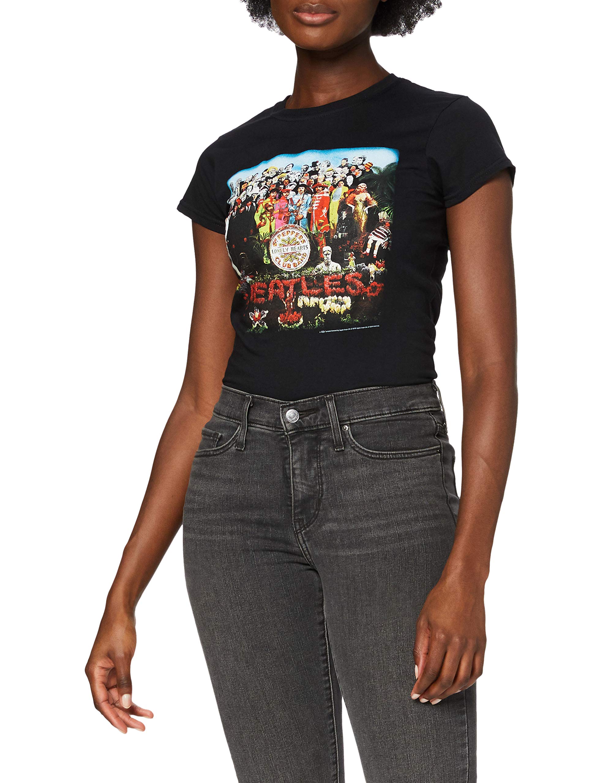 T-Shirt # L Black Femmina # Sgt Pepper