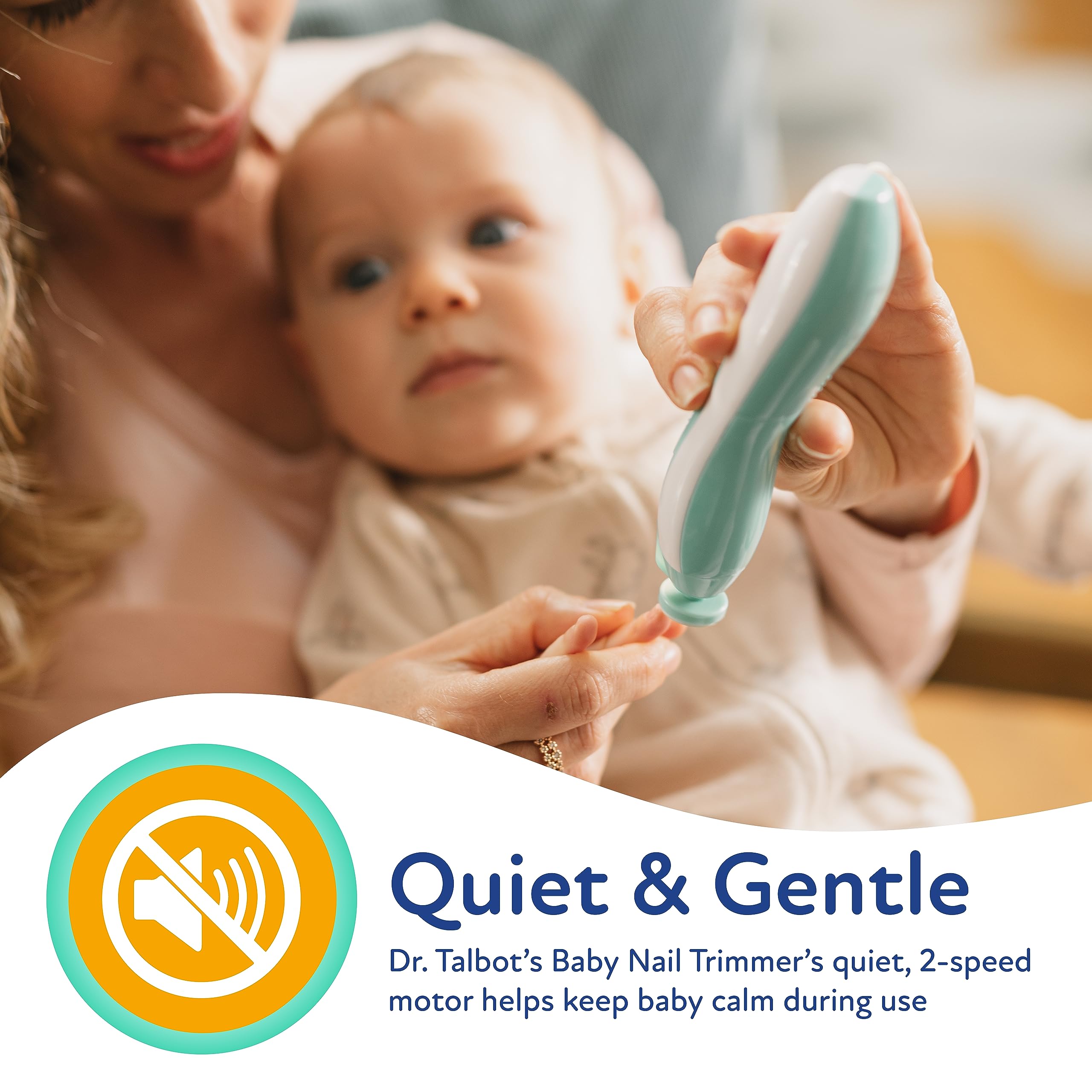 Dr. Talbot's Electric Nail Trimmer for Babies - Baby Nail File with LED Light and Storage Case - 3+ Months