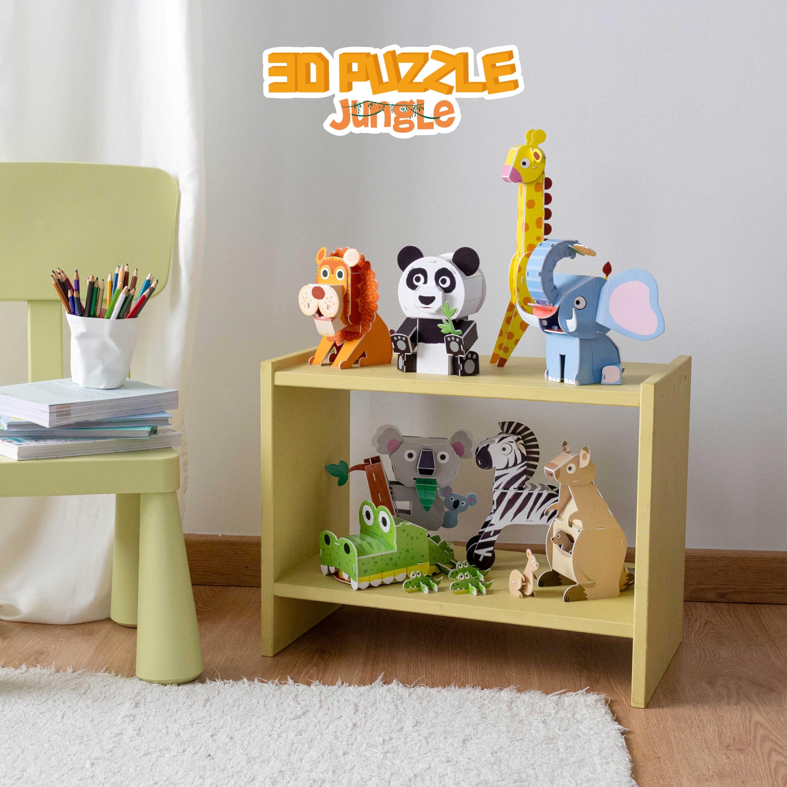 BONNYCO 3D Puzzle Kinder Spielzeug Paket 8. Puzzle 3D Tieren, Lernspielzeug Geschenke für Kinder. Puzzel Spielzeug Jungen Mädchen, Bastelset Geschenke für Jungs 6 7 8 9 10, Geburtstag, Weihnachten 7