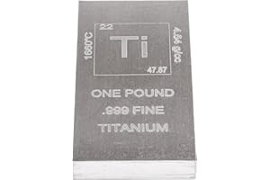 TI-VISION Pure Titanium Bar 1 Pound. 999 Fine Periodic Table Design Ti Element Ingot Collectible Industrial Metal Bar for Inverstment & Dispaly