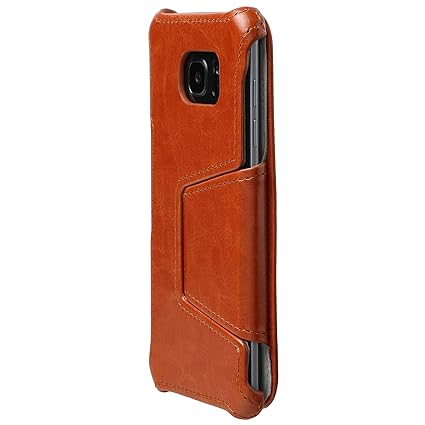 Ultratec aufklappbare Schutzhülle für Samsung Galaxy S7 Edge aus Kunstleder mit Standfunktion, Braun