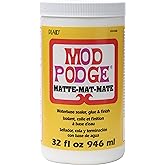 Mod Podge Matte Sealer, Glue &amp; Finish: All-in-One Craft Solution- Quick Dry, Easy Clean, for Wood, Paper, Fabric &amp; More. Non-Toxic - Craft with Confidence, Made in USA, 32 oz., Pack of 1