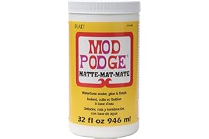 Mod Podge Matte Sealer, Glue & Finish: All-in-One Craft Solution- Quick Dry, Easy Clean, for Wood, Paper, Fabric & More. Non-Toxic - Craft with Confidence, Made in USA, 32 oz., Pack of 1