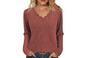 JomeDesign Womens Sweaters Casual Long Sleeve V Neck Lightweight Tunic Pullover Sweater Tops