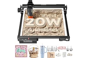 ATOMSTACK 20W Laser Engraver, A20 PRO V2 Laser Cutter, High Accuracy Laser Engraving Machine for Personalized Gifts, Business Cards, Wood, Metal, Acrylic, Leather