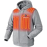 Venustas Unisex Heated Hoodie with Battery, Full-Zip Heated Jacket for Women and Men
