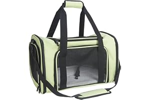 NextFri Soft Sided Carrier for Cats Dogs,TSA Airline Approved Collapsible Travel Pet Carrier (Green, Medium)