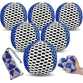 Soulchen 6 Pcs Juggling Balls Set for Beginners and Professionals | Durable Juggling Bean Bags with Storage Bag, Mesh Juggle Balls Fun Skill Toys for Kids, Adults, 4.2 oz Each, White Blue