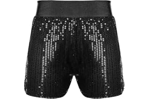 Kvysinly Girls Boys Glitter Sequins Hip Hop Jazz Ballet Dance Shorts Tumbling Yoga Gym Shorts Bottoms Dancewear