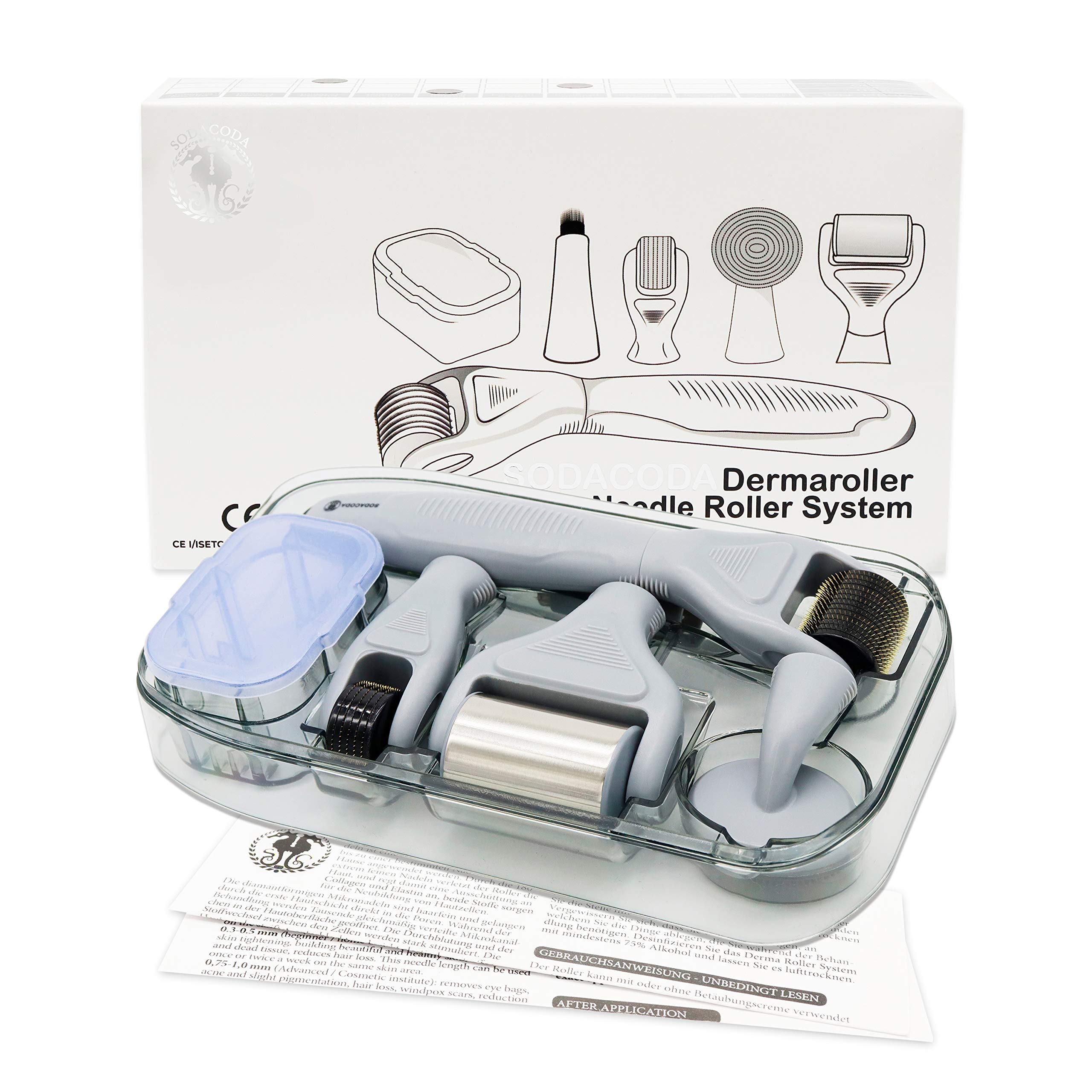 Sodacoda Titanium Micro-Needles Derma Roller and Pen 6-in-1 Set