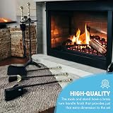 Thorness 5-Piece Fireside Companion Set Black Brass Handle 61cm Wood Burner view 6