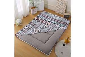 PRITIY Floor Futon Mattress Cover with Zipper Queen, Futon Covers 100% Cotton Washable Japanese Futon Mattress Cover Soft Skin-Friendly Without Shrinking Futon Floor Mattress Cover