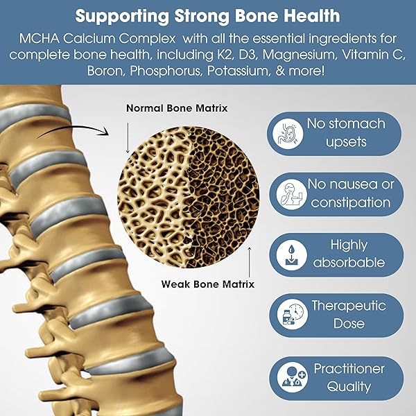 CALCIUM SUPPLEMENT FOR WOMEN & MEN – CALCIUM CITRATE & HYDROXYAPATITE + VITAMIN D3 K2 MAGNESIUM ZINC & MORE FOR COMPLETE BONE HEALTH, 180 TABLETS