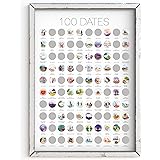 100 Dates Scratch Off Poster - Gift for Her, Anniversary for Couples, Date Night Ideas, Birthday Gifts for Women, Engagement,