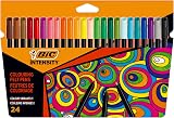 BIC Intensity Felt Tip Pens 24 Pack Vibrant Colouring Pens for Schools