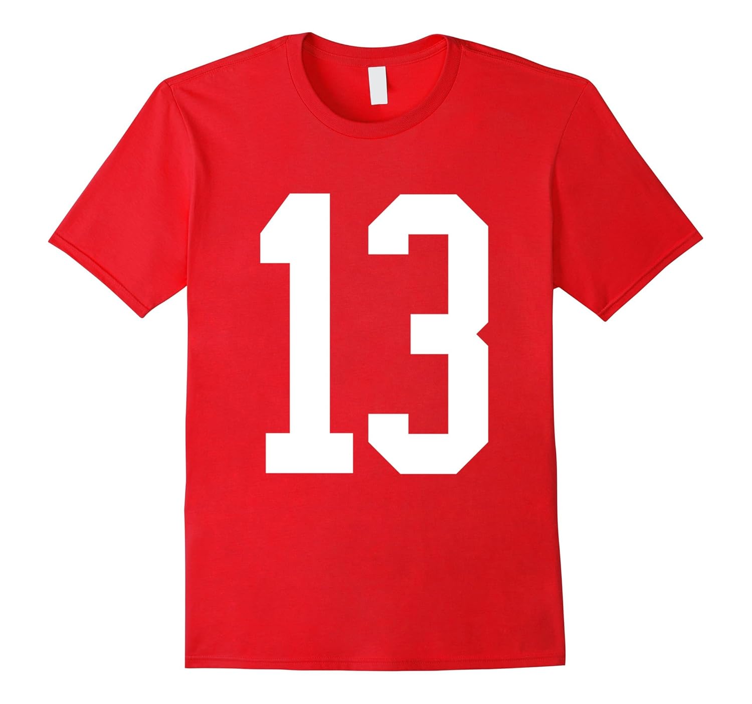 #13 White Number 13 Sports Fan Jersey Style T-Shirt-ANZ