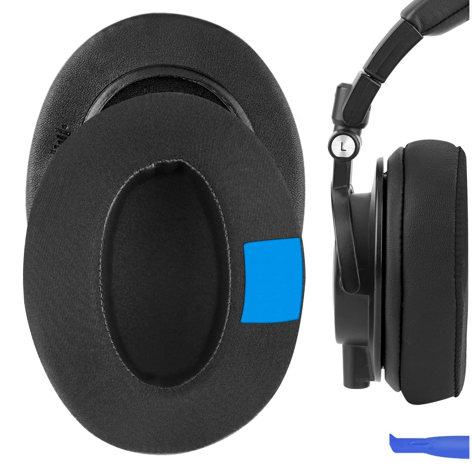 Geekria Sport Extra Thick Cooling-Gel Replacement Ear Pads for Audio-Technica ATH-M50X, M50XBT, M50, M50xBT2, ATH-M40X, M30, M20, M10 Headphones Ear Cushions, Repair Parts (Black)