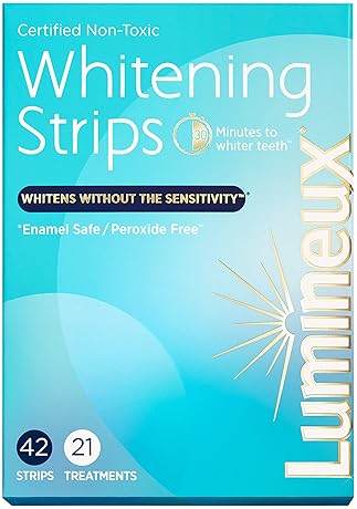 Personal Care - Lumineux Teeth Whitening Strips - 21 Treatments (3 Months) - Peroxide Free - Enamel Safe for Whiter Teeth - Whitening Without The Sensitivity - Dentist Formulated - Sensitivity