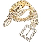 Barry.Wang Rhinestone Belts for Women Silver Gold Bling Belt Diamond Crystal Studded for Jeans Dress Bridal Christmas