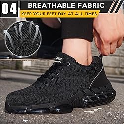 OWIF Steel Toe Work Shoes for Men Women Comfortable