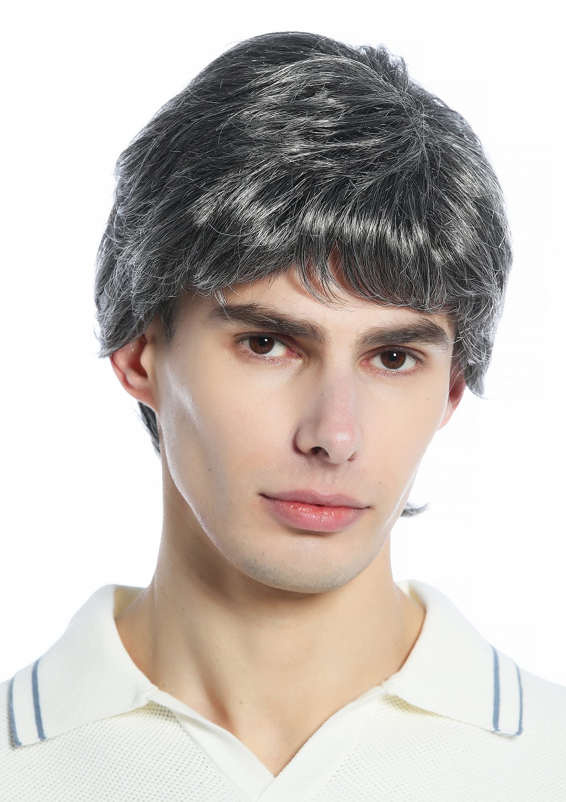 WIG ME UP - DW1335-44 Wig Men Women unisex short slightly waved dense dark grey mix