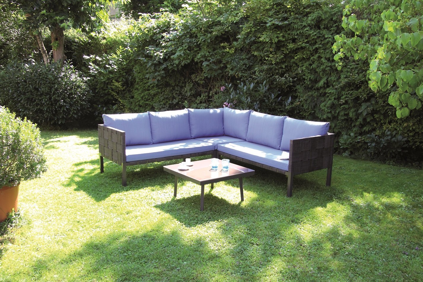 Hochwertige Poly Rattan Textilen Lounge Skyline inkl. wasserabweisenden