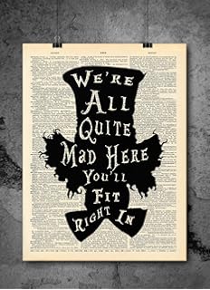 Amazon Com The Art Stop Quote Carroll Book Alice Wonderland Mad Hatter Tea Party Framed Print F97x9832 Posters Prints