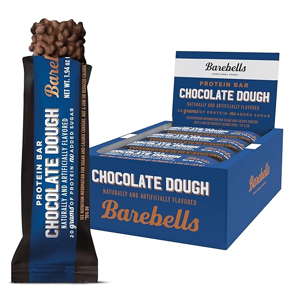BAREBELLS PROTEIN BARS CHOCOLATE DOUGH – 12 COUNT,...