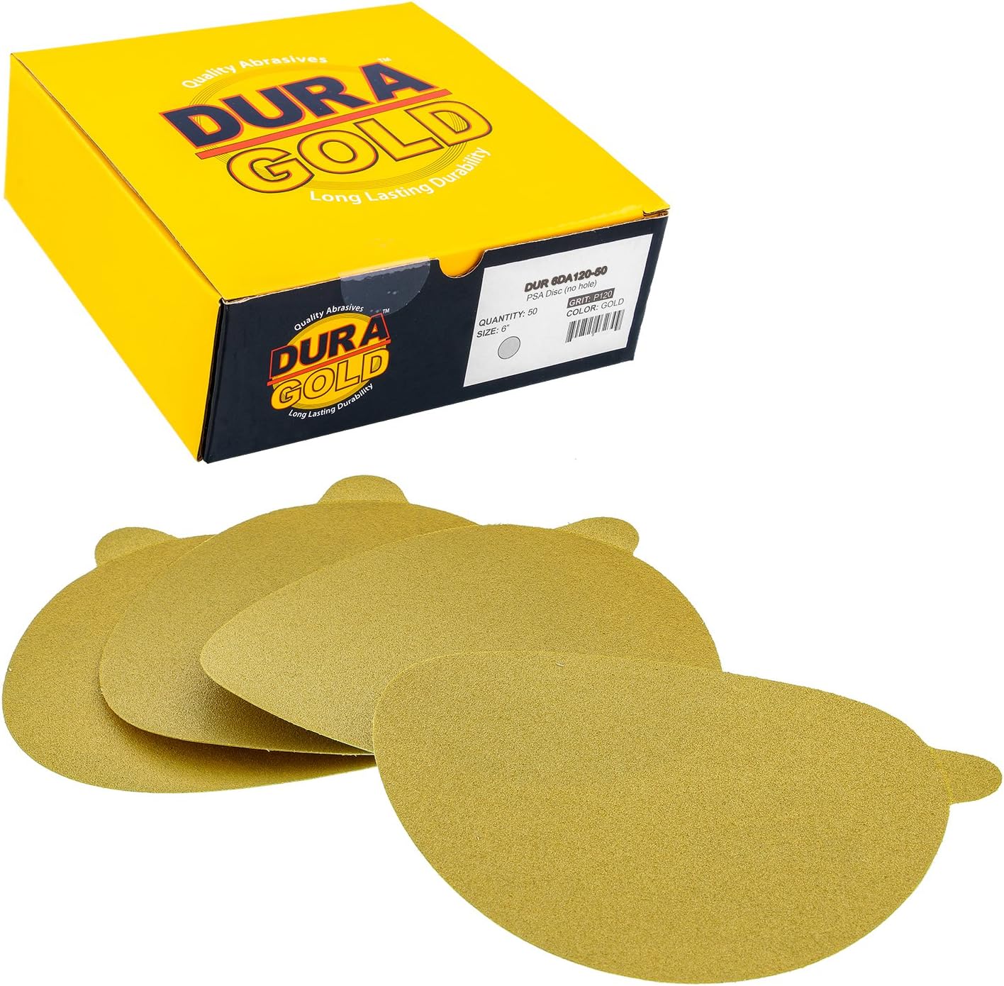 Premium Gold 5" PSA Sticky Back Self Adhesive Sanding Discs Roll 120 Grit Business & Industrial
