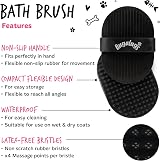 BUGALUGS Bath Brush & Cat Dog Grooming Brush 2 Pack Black view 4