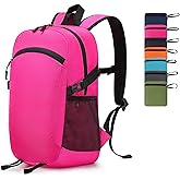 Five Substances Lightweight Hiking Backpack 18L Packable Foldable Small Daypack Collapsible Travel Bag Water-Resistant for Women (Magenta)