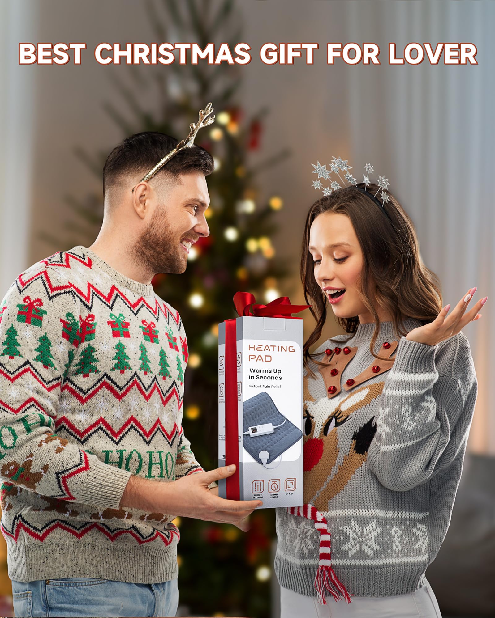 Heating Pad for Back Pain Relief, MAVOKIS Heating Pads for Cramps with Auto Shut Off Large, 6 Heat Settings Electric Heat Pad for Neck and Shoulder, 12