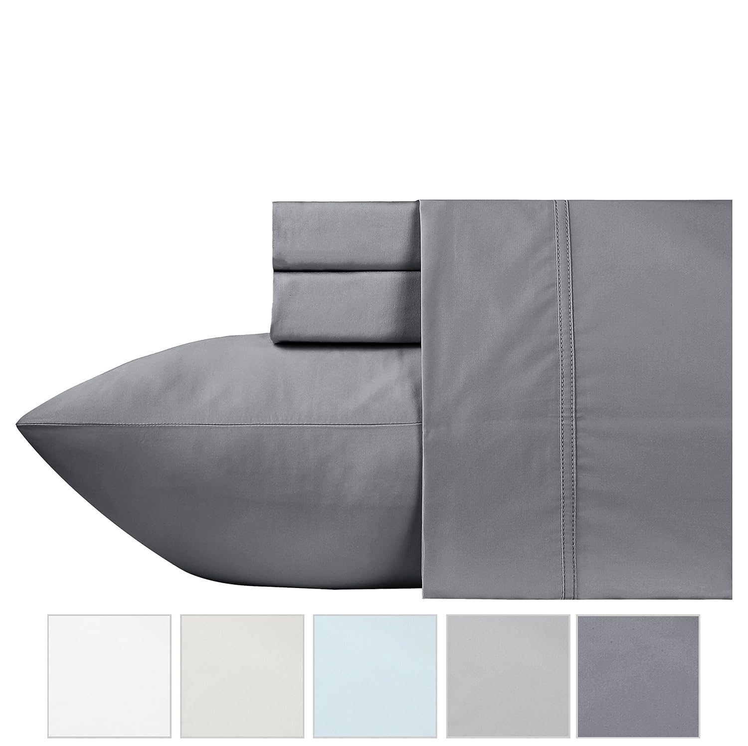 600 Thread Count 100 Cotton Sheets Dark Gray Longstaple Cotton