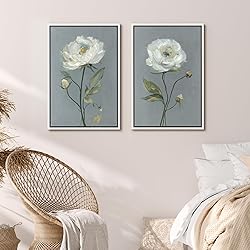MUDECOR Framed Canvas Print Wall Art Set White