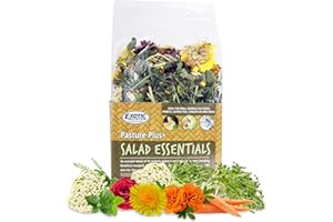 Exotic Nutrition Pasture Plus+ Salad Essentials - Healthy Natural High-Fiber Dried Flower & Herb Treat - Guinea Pigs, Rabbits, Chinchillas, Prairie Dogs, Degus, Hamsters, Gerbils & Other Small Pets