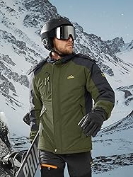 TACVASEN Mens Ski Jacket Water-Resistant Fleece