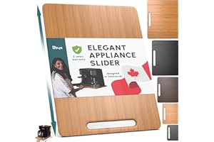 Ibyx Elegant Sliding Tray for Your Coffee Maker & Heavy Kitchen Appliances - Patent Pending - Sturdy, Slides Easily from Under The Cabinet - Rolling Appliance Tray for Countertop with Wheels 12”x16”