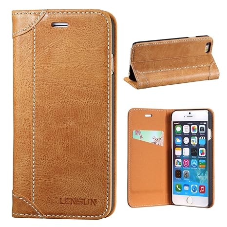Handyhülle iPhone 6s Hülle iPhone 6, Lensun Handyhuelle iPhone 6s klapphuelle Handytasche mit Magnetverschluss Kartenfächern 