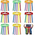 Wettarn 8 Pieces Catch Tail Game Belt Field Day Games Stretchable Catching Training Equipment for Adults Kids Family Parks Re