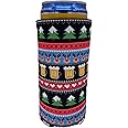 Reindeer and Beer Christmas Slim Can Coolie (1)
