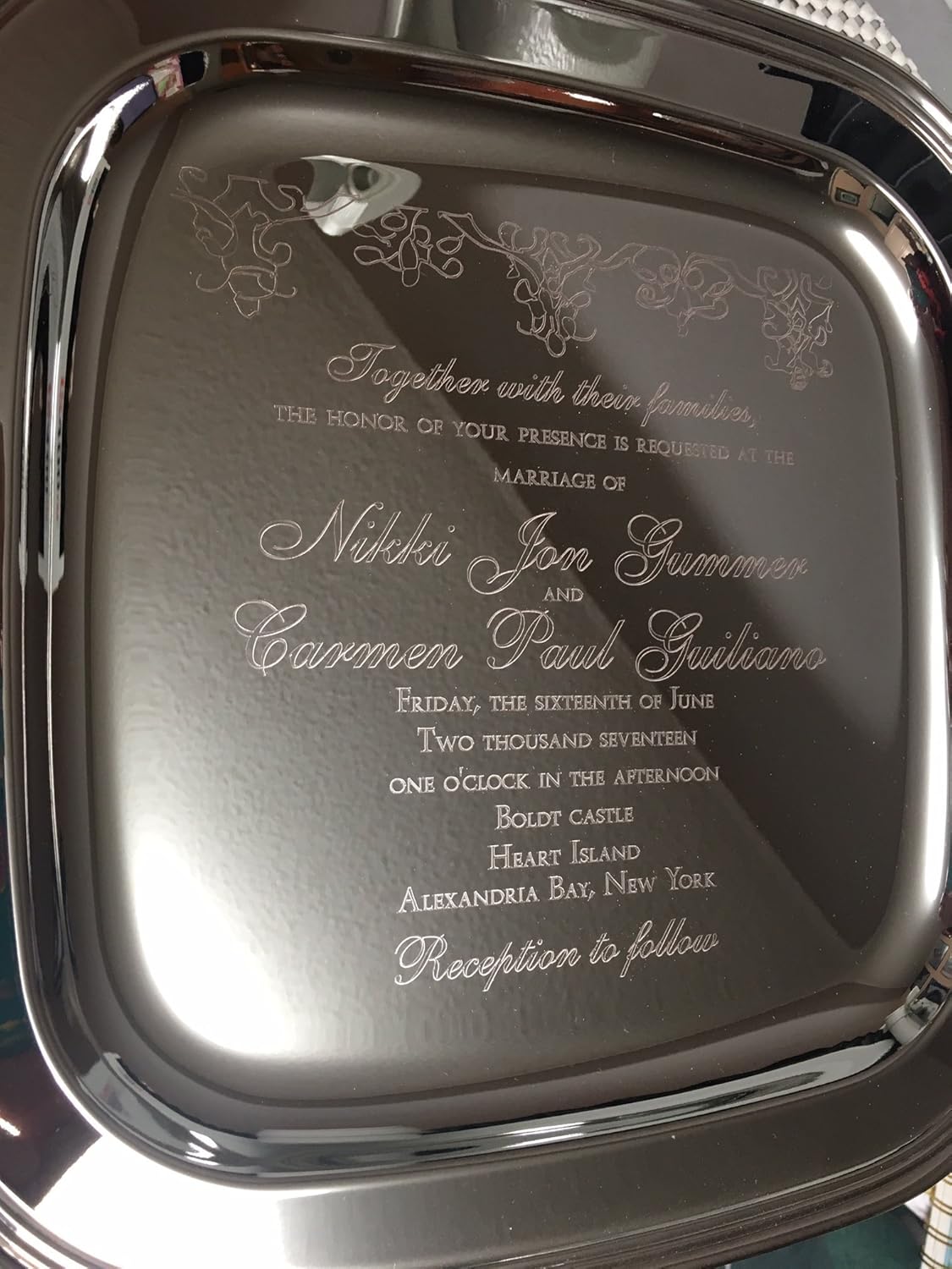 wedding tray engraved wedding gift serving tray engraved