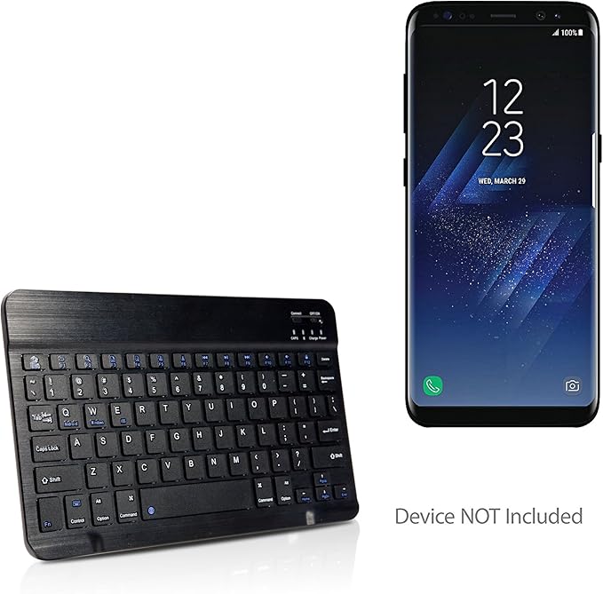 Samsung Galaxy S8 Keyboard Boxwave Slimkeys Bluetooth Keyboard Portable Keyboard With Integrated Commands For Samsung Galaxy S8 Jet Black Amazon Com